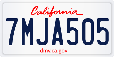 CA license plate 7MJA505