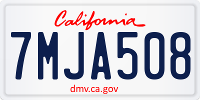 CA license plate 7MJA508