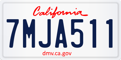 CA license plate 7MJA511