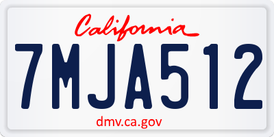 CA license plate 7MJA512