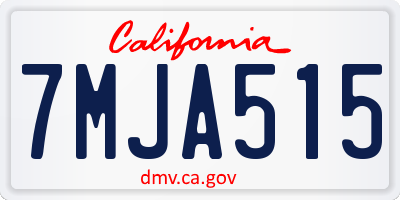 CA license plate 7MJA515
