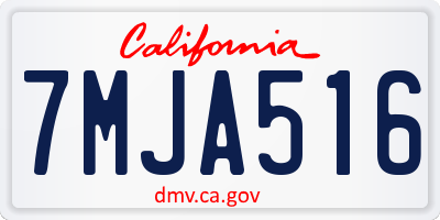 CA license plate 7MJA516