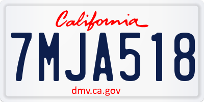 CA license plate 7MJA518