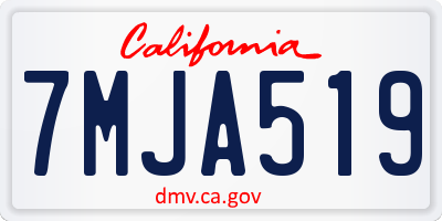 CA license plate 7MJA519