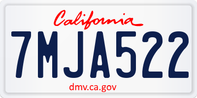 CA license plate 7MJA522