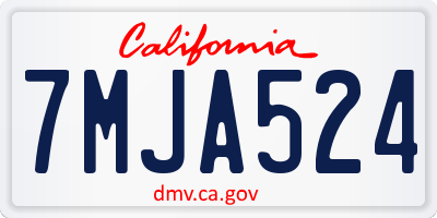 CA license plate 7MJA524