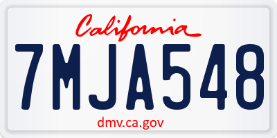 CA license plate 7MJA548