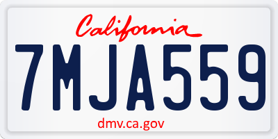 CA license plate 7MJA559