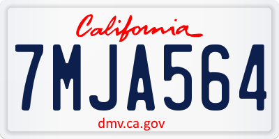 CA license plate 7MJA564