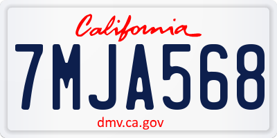 CA license plate 7MJA568
