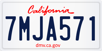 CA license plate 7MJA571