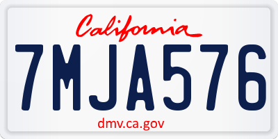 CA license plate 7MJA576