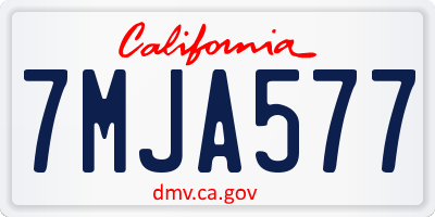 CA license plate 7MJA577