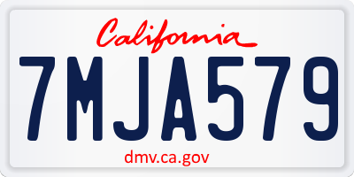 CA license plate 7MJA579