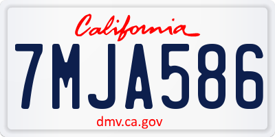 CA license plate 7MJA586
