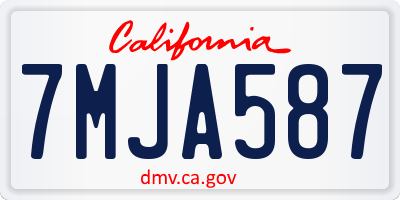 CA license plate 7MJA587