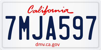 CA license plate 7MJA597