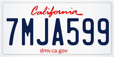 CA license plate 7MJA599