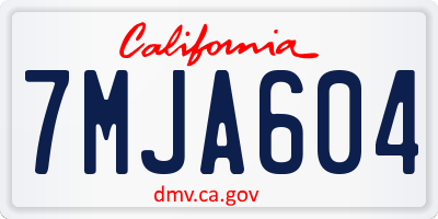 CA license plate 7MJA604