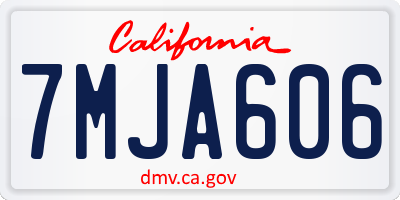 CA license plate 7MJA606