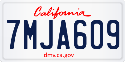 CA license plate 7MJA609