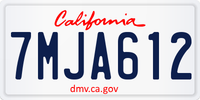 CA license plate 7MJA612