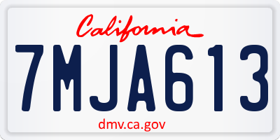 CA license plate 7MJA613
