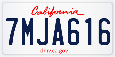 CA license plate 7MJA616