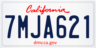 CA license plate 7MJA621