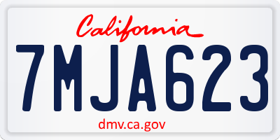 CA license plate 7MJA623