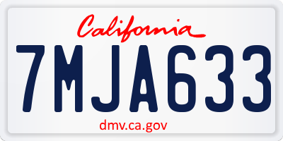 CA license plate 7MJA633