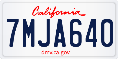 CA license plate 7MJA640