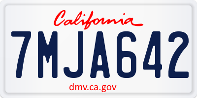 CA license plate 7MJA642