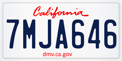 CA license plate 7MJA646