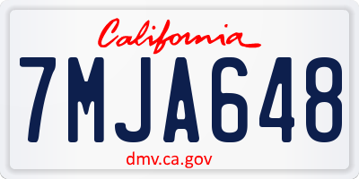 CA license plate 7MJA648