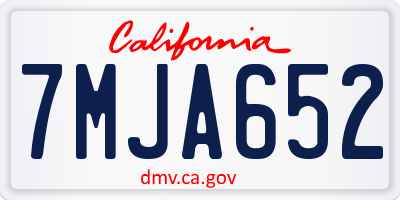 CA license plate 7MJA652