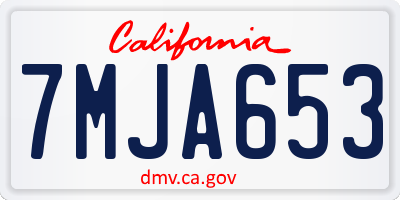 CA license plate 7MJA653