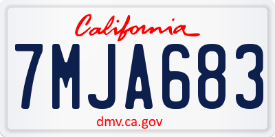 CA license plate 7MJA683
