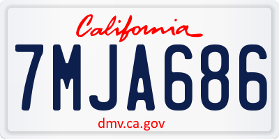 CA license plate 7MJA686