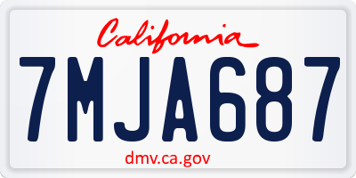 CA license plate 7MJA687