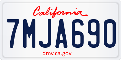 CA license plate 7MJA690