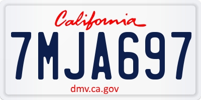 CA license plate 7MJA697