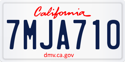 CA license plate 7MJA710