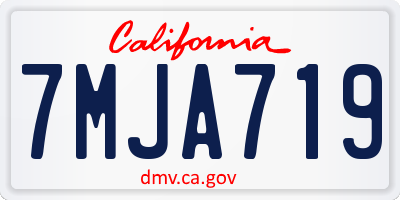 CA license plate 7MJA719