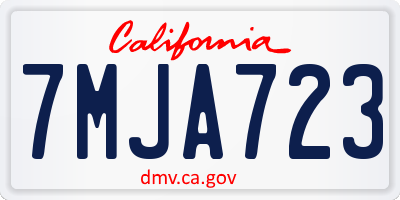 CA license plate 7MJA723