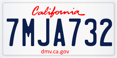 CA license plate 7MJA732