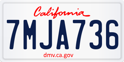 CA license plate 7MJA736
