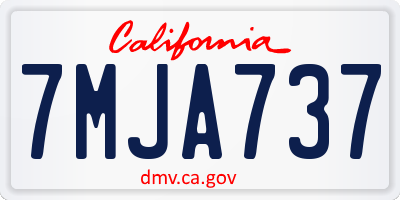CA license plate 7MJA737