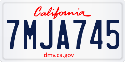 CA license plate 7MJA745