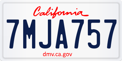 CA license plate 7MJA757